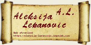 Aleksija Lepanović vizit kartica